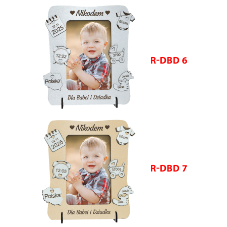 Prezent na Dzień Babci i Dziadka wyjątkowa Ramka Metryczka